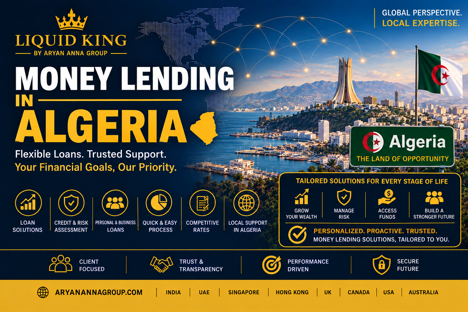 Money Lending in Algeria for personal, consumer, business, and property financing